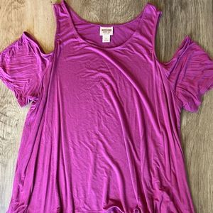 Purple Mossimo cold shoulder tee size L